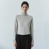 SIKN2205 Soft Slim Turtleneck Knit_Olive gray