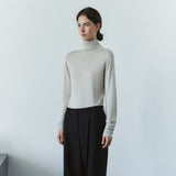 SIKN2205 Soft Slim Turtleneck Knit_Olive gray