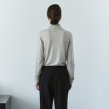 SIKN2205 Soft Slim Turtleneck Knit_Olive gray