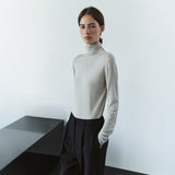 SIKN2205 Soft Slim Turtleneck Knit_Olive gray