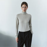 SIKN2205 Soft Slim Turtleneck Knit_Olive gray