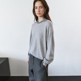 SIKN2207 Wool-Blend Preppy Striped Knit_Melange gray