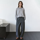 SIKN2207 Wool-Blend Preppy Striped Knit_Melange gray