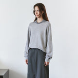 SIKN2207 Wool-Blend Preppy Striped Knit_Melange gray