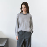 SIKN2207 Wool-Blend Preppy Striped Knit_Melange gray