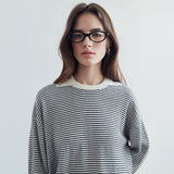 SIKN2207 Wool-Blend Preppy Striped Knit_Cream