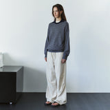 SIKN2207 Wool-Blend Preppy Striped Knit_Navy
