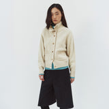 SIKN2211 High-Neck Pocket Knit Cardigan_Cream