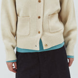 SIKN2211 High-Neck Pocket Knit Cardigan_Cream