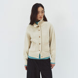 SIKN2211 High-Neck Pocket Knit Cardigan_Cream
