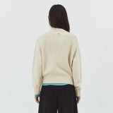 SIKN2211 High-Neck Pocket Knit Cardigan_Cream