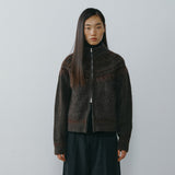 SIKN2216 Indian Jacquard Zip-Up Knit_Brown