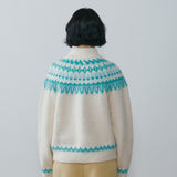 SIKN2216 Indian Jacquard Zip-Up Knit_Cream