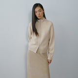 SIKN2217 Wool Blend Zip-Up Knit_Cream beige