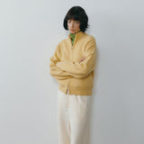 SIKN2217 Wool Blend Zip-Up Knit_Butter yellow