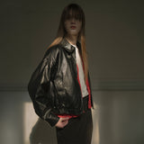 SIOT4075 Leather Bomber Jacket_Black