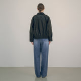 SIOT4079 Fake Leather Bomber Jacket_Black