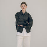 SIOT4079 Fake Leather Bomber Jacket_Black