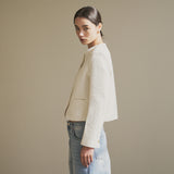 SIOT4100 Classic Tweed Jacket_Ivory
