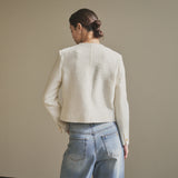 SIOT4100 Classic Tweed Jacket_Ivory