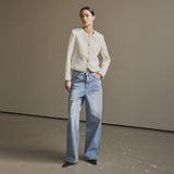 SIOT4100 Classic Tweed Jacket_Ivory
