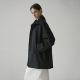 SIOT4152 High Neck Half Trench Coat_Charcoal