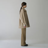 SIOT4152 High Neck Half Trench Coat_Camel Beige