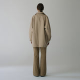 SIOT4152 High Neck Half Trench Coat_Camel Beige