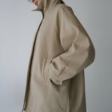 SIOT4152 High Neck Half Trench Coat_Camel Beige