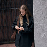SIOT4152 High Neck Half Trench Coat_Charcoal