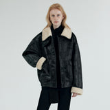 SIOT4173 Fake Mustard Bomber Jacket_Black