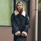 SIOT4173 Fake Mustard Bomber Jacket_Black