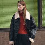 SIOT4173 Fake Mustard Bomber Jacket_Black
