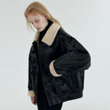 SIOT4173 Fake Mustard Bomber Jacket_Black
