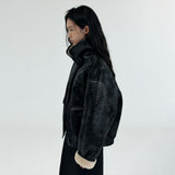 SIOT4173 Fake Mustard Bomber Jacket_Black
