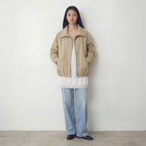 SIOT4182 High Neck Button Blouson_Beige