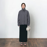SIOT4182 High Neck Button Blouson_Blue Gray