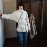 SIOT4184 Belted Half Trench Jacket_Cream