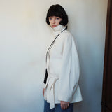 SIOT4184 Belted Half Trench Jacket_Cream