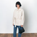 SIOT4184 Belted Half Trench Jacket_Cream