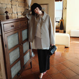 SIOT4184 Belted Half Trench Jacket_Greige