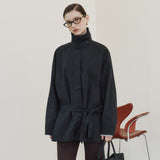 SIOT4184 Belted Half Trench Jacket_Black