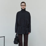 SIOT4184 Belted Half Trench Jacket_Black