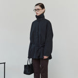 SIOT4184 Belted Half Trench Jacket_Black