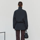 SIOT4184 Belted Half Trench Jacket_Black