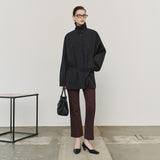 SIOT4184 Belted Half Trench Jacket_Black