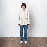 SIOT4184 Belted Half Trench Jacket_Cream