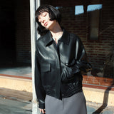 SIOT4186 Smooth Faux Leather Blouson_Black