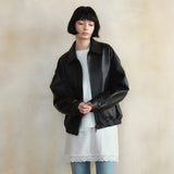 SIOT4187 Minimal Lambskin Blouson Jacket_Black
