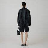 SIOT4190 Fake Leather Half Jacket_Black